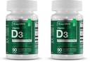 Essential Elements Vitamin D3 5000 IU - Softgels with Olive Oil - Bone, Muscle, & Immune Support - 90 Count (Pack of 2)