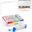 BEXEEN Haftalık Pill Organizer 2 Zaman Bir Gün - Pill Box 7 Gün Am Pm - Seyahat Tıp Organizecı İki Günlük Vitamin Sahibi Portre Kompleksi Hafta Sabah Gecesi