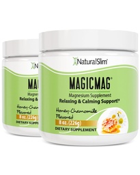 NaturalSlim MagicMag Magnesium Citrate Powder for Stress, Constipation, Muscle & Heart Health, Better Rest & Digestive Support, Magnesium Supplement for Women and Men, 8 oz (2 Pack) – Honey Chamomile