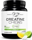 Μύες Creatine Monohydrate μασώμενα - Vegan & Gluten-free Creapure Chews Creatine για άνδρες και γυναίκες - Delicious Citrus-Flavored Creatine Tablets for Muscle Building - Lemon Lime, 360 Tabs