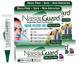 Airborne Particle Blocker Gel | Filters & Helps Block Pollen, Dust & Irritants | Indoor & Outdoor Use, Travel & Work | Drug-Free, Alcohol-Free | 150+ Uses (Cool Menthol, 3g, Pack of 2)