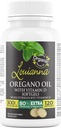 Louianna - Organik Vahşi Oregano Oil with Vitamin D, Sıvı Softgel Capsules with 80 Percent Carvacrol, Supports Your Bones, Immune and Gut Health, Herbal Supplements, 120 Softgels