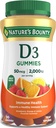 Nature's Bounty Vitamin D3 Gummies, Vitamin Supplement, Supports Immune Health, 50mcg, 2000IU, Mixed Fruit Flavor, 90 Gummies
