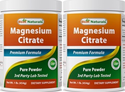 Best Naturals Μαγνήσιο Κιτρικό σκόνη 1 λίρα (1 LB (πακέτο του 2))