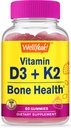 WellYe Vitamin D3 + K2 Gummies - Βιταμίνη D3 1000 IU, K2 100 MCG - Υποστήριξη για την υγεία των οστών και των μυών, Φυσικές Γεύσεις, Χωρίς Γλουτένη, Χωρίς Γλουτένη, Vegan - K2 D3 Συμπλήρωμα Βιταμίνης - 60 Gummies