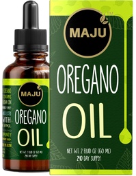 MAJU Ρίγανη σταγόνες λαδιού - ισχυρό 90%+ Carvacrol (2 fl Oz) Άγριο αιθέριο έλαιο Μεσογείου από Ρίγανο υγρό, Aceite de Oregano, ανοσοποιητική και εποχιακή υποστήριξη