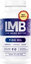 Vahşi Caught Omega 3 Fish Oil 3000 mg - Triple Strength Burpless DHA 900mg + EPA 1200 mg Non-GMO - No Aftertaste - LMB (90 Soft Gels)