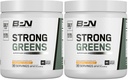 BARE PERFORMANCE NUTRITION, BPN Strong Greens Superfood Powder, Improved Digestion, Increased Energy, Immune System Support, Pineapple Coconut (Pack of 2)