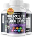 Quercetin Bromelain Zinc Βιταμίνη D3 Elderberry Turmeric Δενδρολίβανο Bilberry Φασκόμηλο Ανόθευτο Σκόρδο Πράσινο Τσάι Γάλα Thistle Ρίγανο -150 Κάψουλες- Κατασκευασμένο στις ΗΠΑ