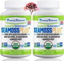 Power By Naturals Sea Moss Plus - USDA sertifikalı Organik Yabanatlı İrlandalı Seamoss, Bladderwrack & Burdock Root, Tamam for Immunity, 60Ct, 2 Pack