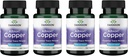 Swanson Copper Antioksi Immune System Red Blood Cell Support Mineral Supplement (Copper chelate) 2 mg 300 Tabs (4 Pack)