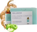 Relumins Advanced Collagen Beauty Drink with Glutathione, Hyaluronic Acid & Antioxidants - Μετακαλοκαιρινή αποκατάσταση δέρματος & Made in USA - Apple Flavor - 10 μπουκάλια x 50mL