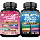 Soothe-Smooth Bundle,Soothe & Smooth Bundle Multivitamin Combo, Cortisol Support Myo-Inositol Multivitamin Combo with Magnesium Glycinate, Ashwagandha, L-Theanine & Herbal Blend - D