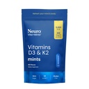 Neuro Vitamin D3 K2 Supplement - Sugar Free Mints with 5000 IU Vitamin D3 + 200mcg K2 MK-7 - Immune Support Supplement to Improve Mood & Bone Health - Gluten & Aspartame Free - Peppermint, 90 ct