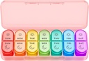 Weekly Pill Organizer 2 φορές την ημέρα - AM PM Pill Organizer με 7 Daily Color-Coded Μικρές Θήκες, Πρωινές και Νυχτερινές Περιπτώσεις Ταξιδιών για Βιταμίνες, Ιατρική, & Συμπληρώματα