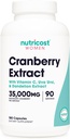 Nutricost Cranberry Extract for Women (35.000mg Ισοδύναμο),180 Κάψουλες - με Βιταμίνη C, Uva Ursi & Dandelion Root Extract - Μη ΓΤΟ & Συμπλήρωμα Χωρίς Γλουτένη