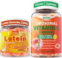 NEVISS 1Pack Liposomal Vitamin C 1000 mg Gummies + 1Pack Lutein Zeaxanthin Supplements Gummies