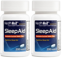 HealthA2Z® Sleep Aid | Doxylamine Succinate 25mg | (200 Counts (Pack of 2))