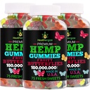 3PACK Hemp Gummies Fruity Butterflies-for Sleep, Calm, Peaceful, Back-Natural Hemp Party Gummy Beras-Made in USA