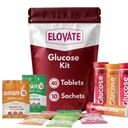 ELOVATE Glucose Tablets & Powder Set 40 Chewable Tablets (4 Tubes) + 10 Packets Fast-Acting Glucose for Low Sugar Portable Carry