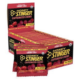 Μέλι Stinger Cherry Cola Caffeinated Energy Chew, χωρίς γλουτένη, με καφεΐνη, για άσκηση, τρέξιμο και απόδοση, Αθλητική διατροφή για το σπίτι & γυμναστήριο, προ και μέση προπόνηση, 12 Πακέτο, 23.2 Ουγγιά