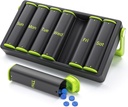 Weekly Pill Organizer 2 Times a Day, KOVIUU Large Travel Pill Box 7 Day, Am Pm Twice Daily Pill Case with Rotatable Handle, Pill Holder Container for Vitamin, Medicine, Supplement, Fish Oil, Green