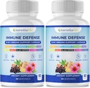 Immune Support Supplement - 2 Packs 10 in 1 Elderberry, Echinacea, Vitamin D, C 1000 mg & çinko Supplement - Immune ATM for Yetişkinler - 120 Vitamins Capsules