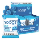 Sour Energy Chews, Blue Raspberry Blast Electrolyte Energy Gummies, Sour Candy Flavored Alternative to Running Gels, Vegan, Gluten Free & Caffeine Free | 12 Packs, 144 Gummies