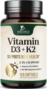 Vitamin D3 4000 IU 100mcg Per Serving - Extra Strength Vitamins D K2 2-in-1 for Bone, Heart, & Muscle Support - Immune Support & Calcium Absorption with Olive Oil - Non-GMO USA Bottled - 120 Softgels