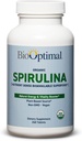 BioOptimal Organic Spirulina Tablets - Βιολογικά, Μη ΓΤΟ, Χωρίς Πρόσθετα ή Γέμισμα - 500mg Premium Quality Συμπλήρωμα διατροφής με Βιταμίνες, Ορυκτά, & Αντιοξειδωτικά (240 Tablets)