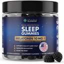 Raspberry Gummies Melatonin 10mg, Magnesium & L-Theanine– Vegan, Non-GMO, Sugar Free