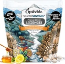 OPTIVIDA Health Colloidal Silver Lozenges with Honey & Lemon Oil (1 Pack) - Soothing Sore Throat Lozenges for Yetişkinler için Cough Relief & Fast-Acting Nano Silver Formula for Immune Support, 60 Ppm