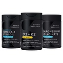Sports Research® Multivitamin Pack - Vitamin D3 2500iu + K2 100mcg, Alaskan Omega-3 Fish Oil 1250mg, and Chelated Magnesium Glycinate 160mg