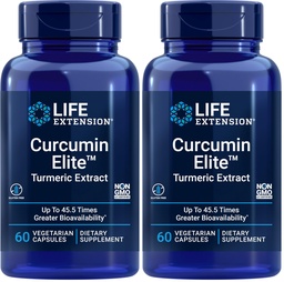 Life Extension Curcumin Elite Turmeric Extract, 60 Count (Pack of 2)