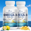 VivoNu Triple Strength Omega 3 Fish Oil - 4200mg, 360 Softgels | Enteric-Coated for No Fishy Aftertaste | Wild-Caught | Third-Party Tested