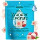 Plant People WonderHydrate Sugar Free Electrolyte Gummies - Vegan Hydration Chews with Magnesium, Potassium, Zinc, Vitamin C & Himalayan Sea Salt - Zero Sugar Lychee (42 Count)