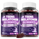 Teens Melatonin Gummies Supplement - 1.5mg Precise Dose with Magnesium, GABA, L-Theanine & Lemon Balm - Natural Zzz Support for Late-Night Study & Big Test Nights - Non-Habit Forming, Sugar-Free
