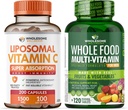 Allsome Wellness Liposomal Vitamin C Capsules (200 Pills 1500 mg Buffered) Yüksek Apsiyon + Gıda Erkekler için Çokvitamin - Doğal Çok Vitaminler, Mineraller, Organik Türler