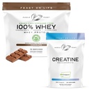 Muscle Feast Bundle – Creapure Creatine Monohydrate Powder Unflavored 500g (1 Unit) + Grass-Fed Whey Protein Blend Chocolate 5lb (1 Unit), All Natural Hormone-Free Pasture Raised