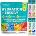 Venture Pal Daily Energy Electrolytes Powder Drink Mix, 2-in-1 Hydration & Energy Support with 7 Electrolytes, 100mg Natural Caffeine, 6 Vitamins, L-Theanine & Ginseng, Sugar Free, 16 Sticks