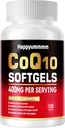 CoQ10-400mg-Softgels με PQQ, Omega-3, Coenzyme Q10(Ubiquinone) συμπλήρωμα για την υψηλή απορρόφηση, ισχυρό-αντιοξειδωτικό, υποστήριξη καρδιά & ενέργεια-παραγωγή, 120 εξυπηρετούν.