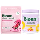 Bloom Strawberry Watermelon Clear Protein and Sour Peach Ring Pre Workout Bundle