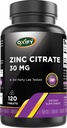 Oxify Zinc Citrate 30 mg | 120 Tablets | Gluten-Free, Non-GMO | Supplement Made in USA