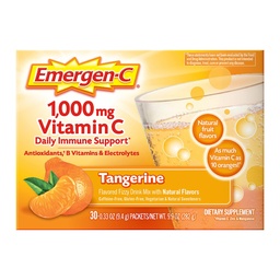Emergen-C 1000mg Βιταμίνη C Ανοσοποιητική υποστήριξη σε σκόνη Tangerine 30CT περιλαμβάνει ψευδάργυρο, Μαγγάνιο, 7 Β Βιταμίνες και ηλεκτρολύτες για Back to School Essentials