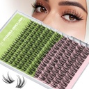 KEYYOU Fairy Angel Lash Clusters Manga Lash Extension C Curl 144Pcs Eyelash Extension Wispy Natural Invisible Band Lash with Waterproof DIY Lash Extension at Home(Angel-C-8-18MIX)