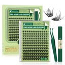 KEYYOU Natural Lash Clusters Kit 144Pcs DIY Lash Extension Kit Wispy Eyelash Extensions Kit D Curl 8-16MIX with Bond and Seal and tweezers with Thin Lash Band(KIT-N03-D-8-16MIX)
