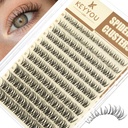 KEYYOU Spider Lash Clusters Breeze Eyelash Clusters DD Curl | Natural 8-16mm Clusters Eyelash Extension Invisible Band Lashes for Daily Makeup