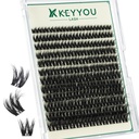 KEYYOU LASH Flaunt Lash Cluster DIY 3D Eyelash Extensions 144pcs D Curl 8-18MIX Lashes Extension Eyelash Clusters Long Classic Individual Lashes Fluffy and Soft Wispy Volume Lashes (F01,3D)