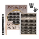 JMS&JMS Lash Clusters Kit Lash Extension Kit with Lash Bond and Seal Eyelash Applictor Lash Extension Kit for Beginner (MISS BELLA-8-18mix)
