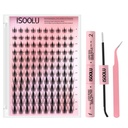 ISOOLU Lash Clusters Manga Individual Lashes Wispy Eyelash Clusters WideSpan Eyelash Extension Kit with Lash Bond and Seal Wet-Look Spiky Cluster Lashes (Aesthetic‌ Kit)